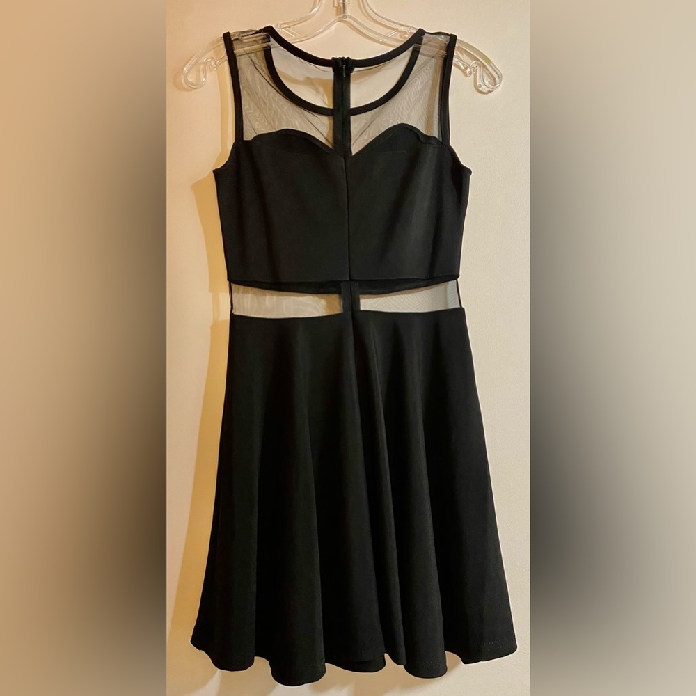 Black Dress with Mesh Cutouts - Picture 2 of 2